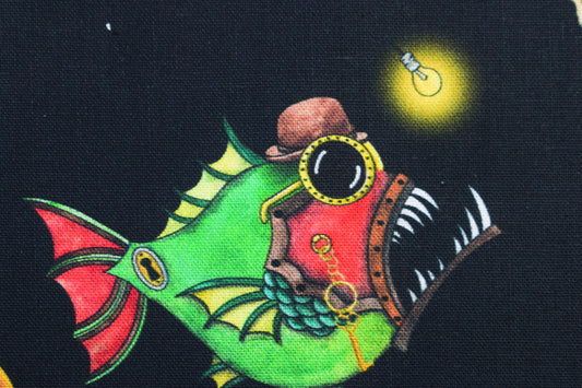 Aquatic Steampunk fabric, Quilting fabric, cotton fabric, quilting treasures, Aquatic Steampunkery, Price by the Half Metre The Quilt Sanctuary