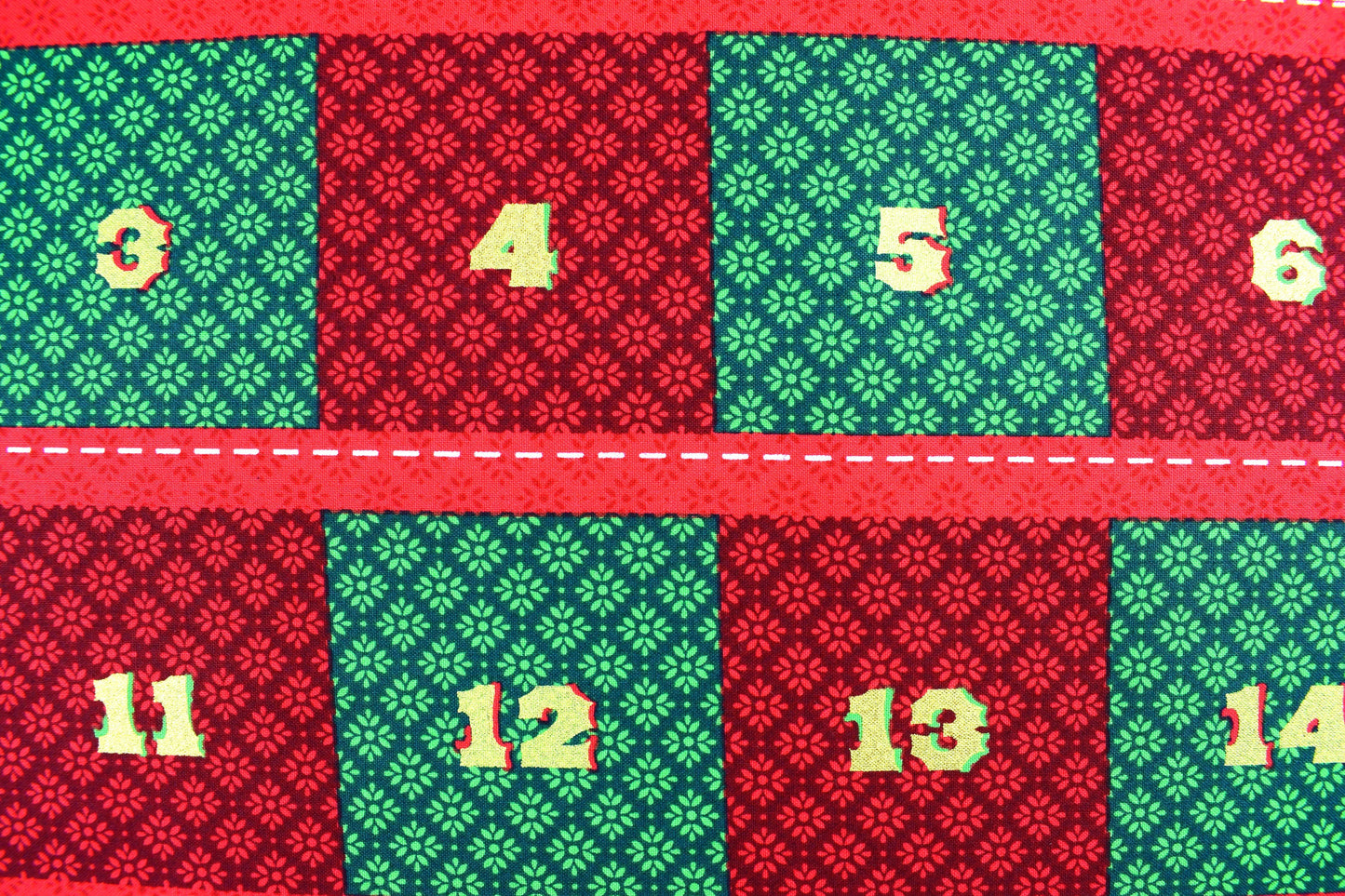 Wreath fabric advent calendar panel, reusable advent calendar, Maywood Studios The Quilt Sanctuary