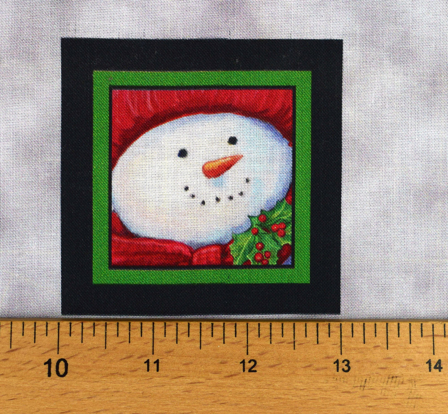 Christmas Picture Patch fabric panel, Snowman panel, cotton Quilting panel The Quilt Sanctuary