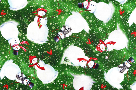 Snowman fabric, Christmas fabric, quilting treasures, quilting fabric, Price by the Half Metre The Quilt Sanctuary