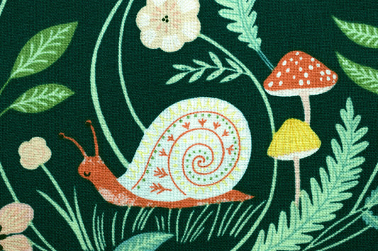 Snail fabric, Quilting fabric, cotton fabric, woodland creatures, dear Stella - Price by the Half Metre The Quilt Sanctuary