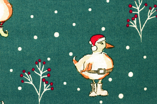 Duck Christmas fabric - Christmas Critters by Debbie Shore - Price by the Half Metre The Quilt Sanctuary