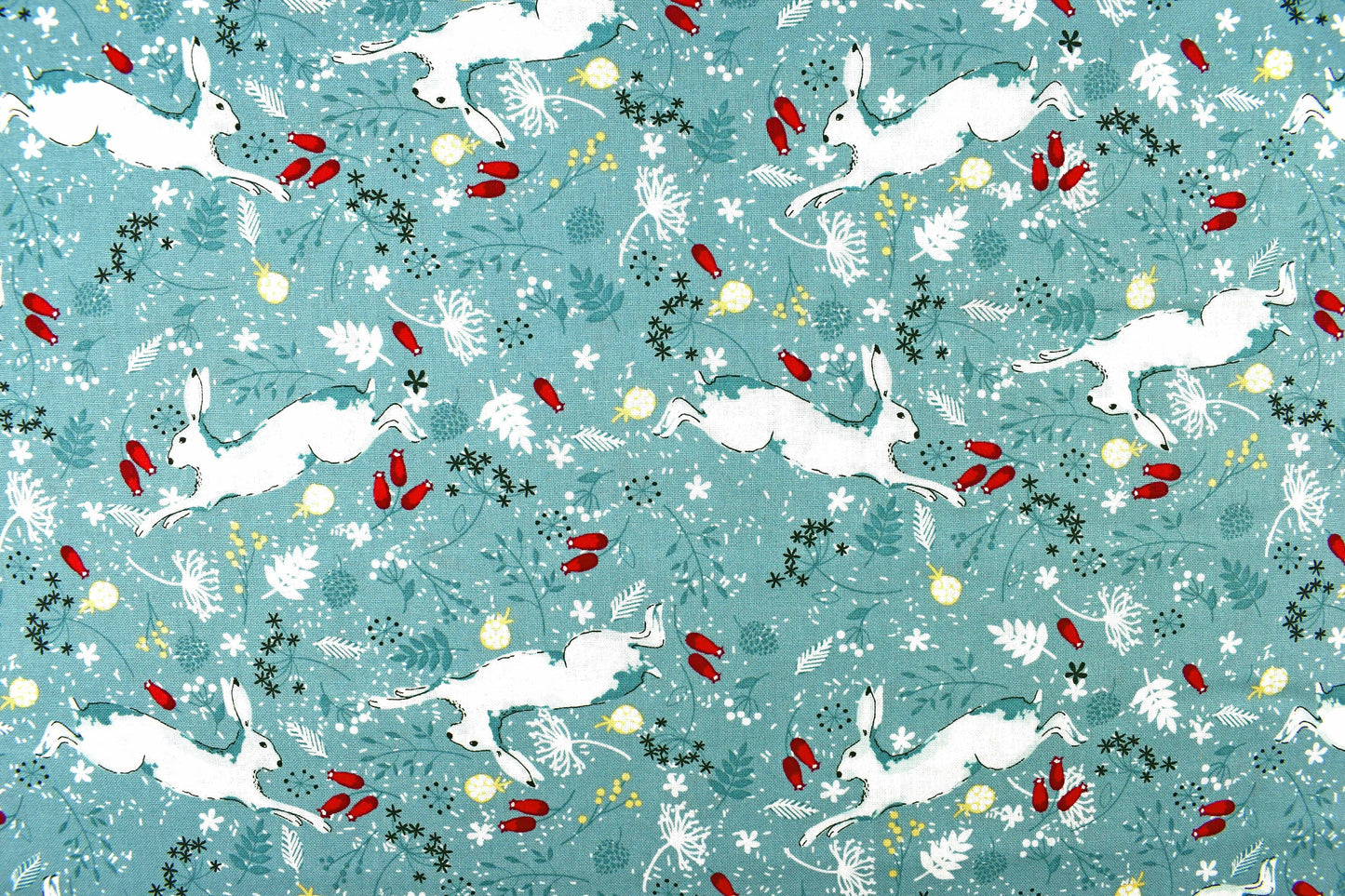 Christmas Hare fabric, Christmas quilting fabric - Price by the Half Metre The Quilt Sanctuary