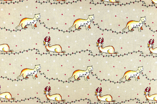 Otter fabric - Christmas Critters by Debbie Shore - Price by the Half Metre The Quilt Sanctuary