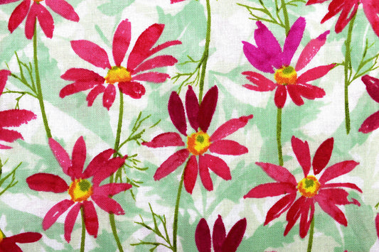 Red Daisy fabric, Cotton Quilting Fabric, Flower Shop - Price by the Half Metre The Quilt Sanctuary