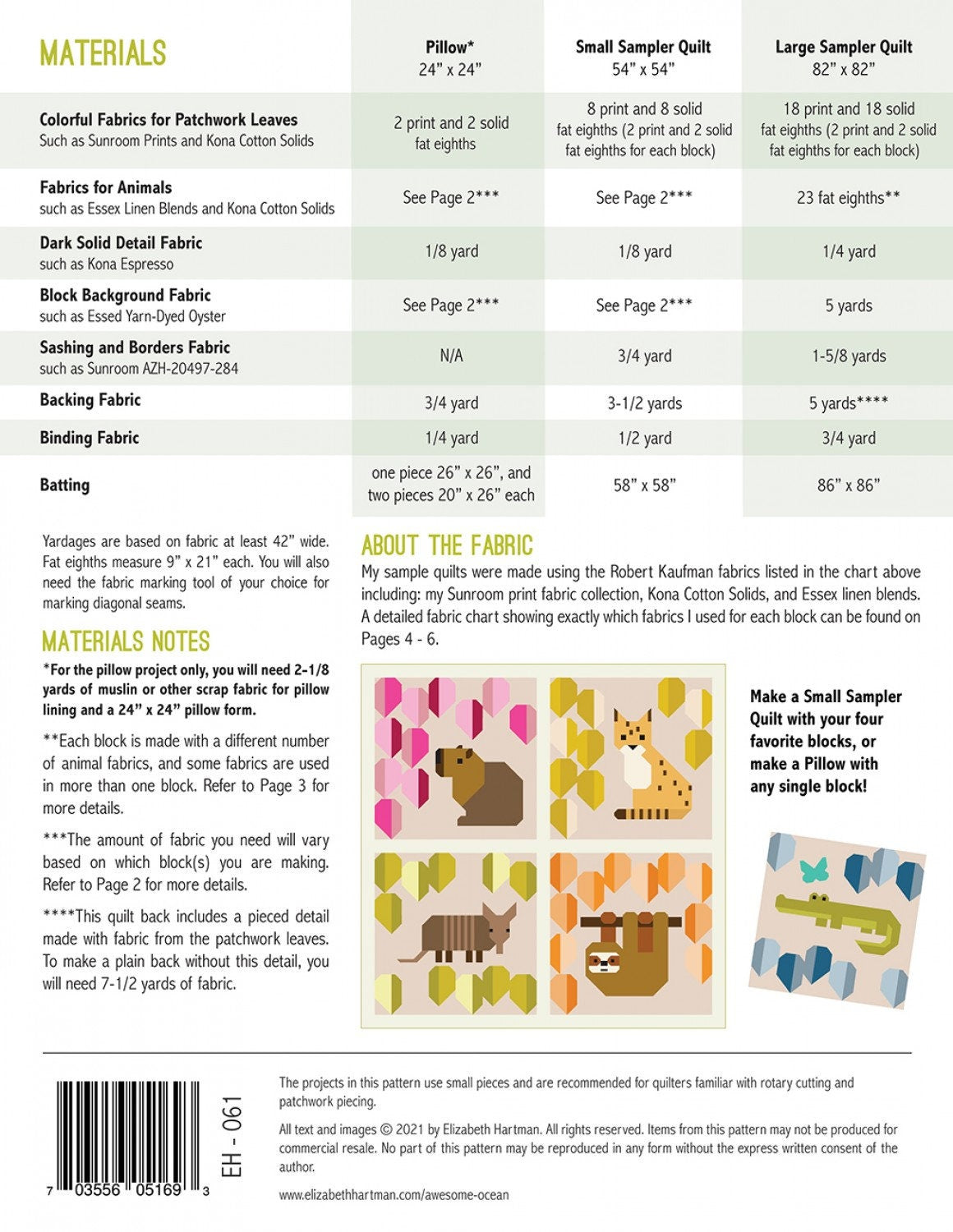 Rainforest Quilting pattern by Elizabeth Hartman, Rainbow Rainforest - PATTERN ONLY The Quilt Sanctuary