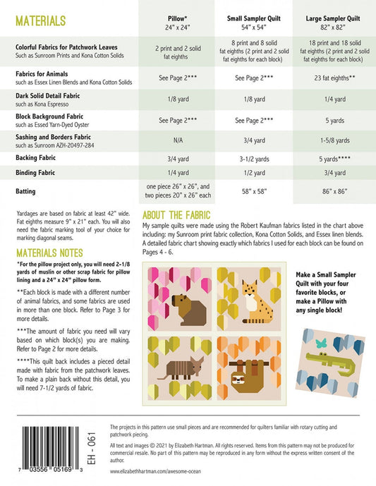 Rainforest Quilting pattern by Elizabeth Hartman, Rainbow Rainforest - PATTERN ONLY The Quilt Sanctuary