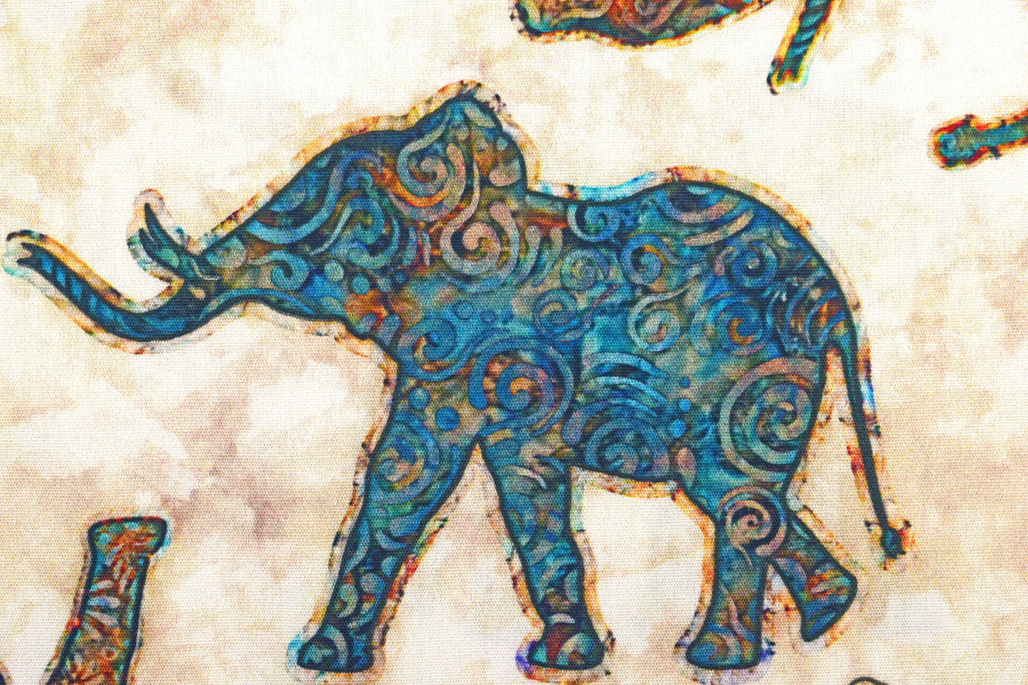 Cream Elephant fabric, Quilting fabric, cotton fabric, Quilting Treasures, Savannah, Price by the Half Metre The Quilt Sanctuary