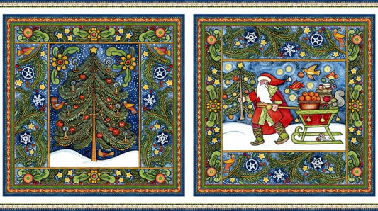Christmas Quilting panel, Quilting fabric, Christmas wall hanging, Christmas tree panel The Quilt Sanctuary