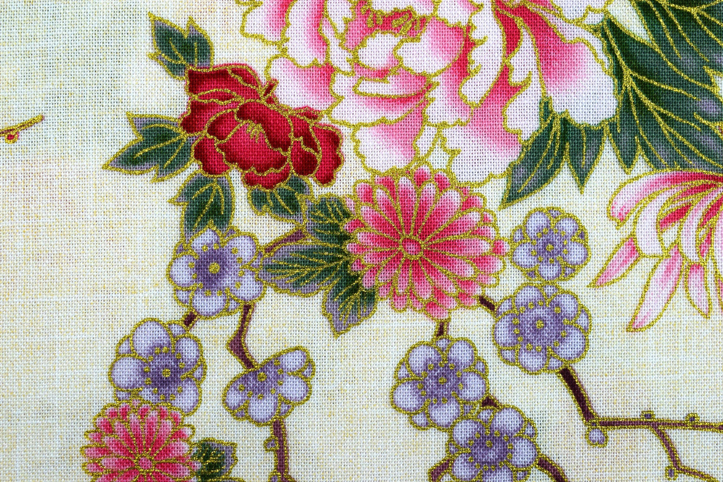 Large Japanese floral quilting fabric, Cotton Fabric, Imperial Collection, Price by the Half Metre The Quilt Sanctuary