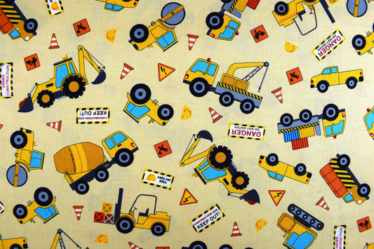 Construction Quilting Fabric, all around town, truck fabric - Price by the Half Metre The Quilt Sanctuary