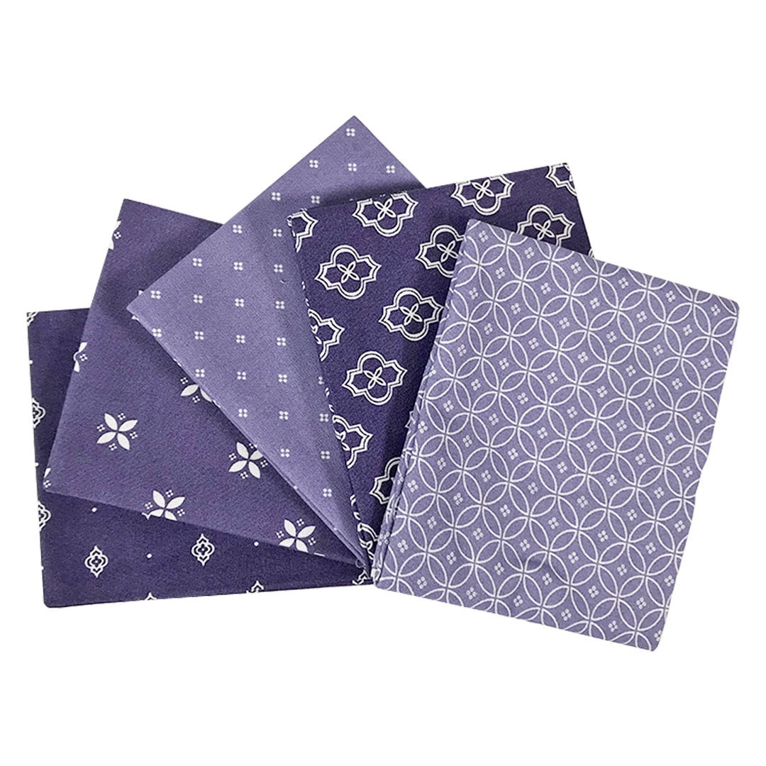 Purple fat Quarter Bundle, blender fabric, quilting fabric, essential trends mosaics The Quilt Sanctuary