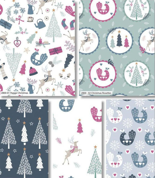 Hygge fat Quarter Bundle, Christmas fabric, fabric, quilting fabric The Quilt Sanctuary