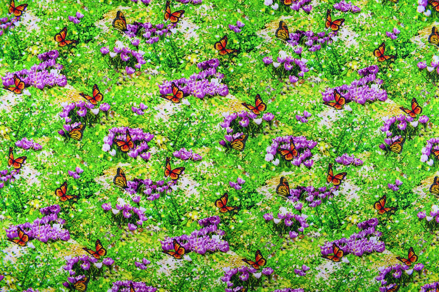 Butterfly and Crocus fabric, Quilting fabric, cotton fabric, Spring Steam - Price by the Half Metre The Quilt Sanctuary