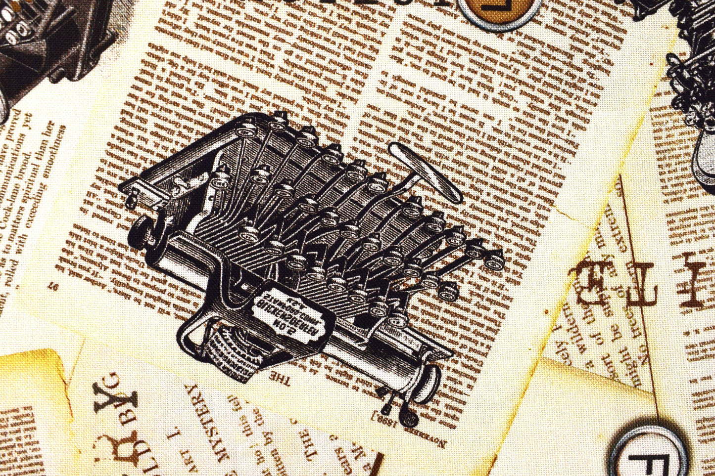 Typewriter quilting fabric, letter fabric, book page fabric - price per half metre The Quilt Sanctuary