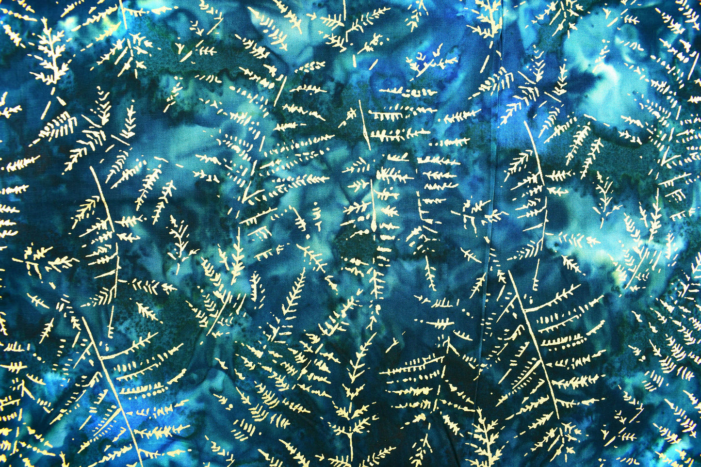 Wizard Metallic Ferns Batik, Tonga batiks, quilting fabric - Price by the Half Metre The Quilt Sanctuary