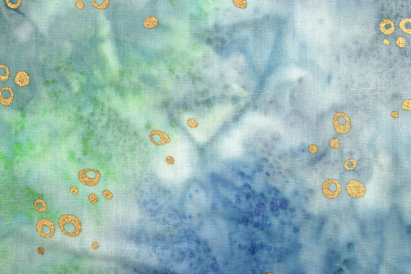Divine Metallic Small Bubbles Batik, Tonga batiks, quilting fabric, green blue Batik print - Price by the Half Metre The Quilt Sanctuary