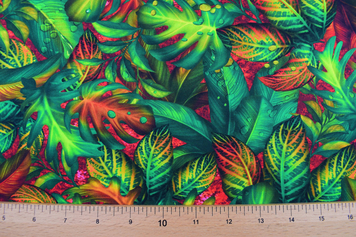 Rain forest fabric, Quilting fabric, cotton fabric, tropical foliage fabric, Price by the Half Metre The Quilt Sanctuary