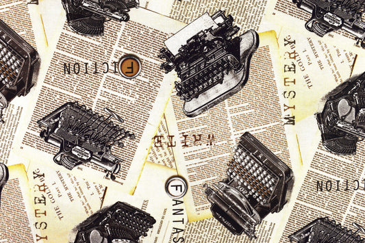 Typewriter quilting fabric, letter fabric, book page fabric - price per half metre The Quilt Sanctuary