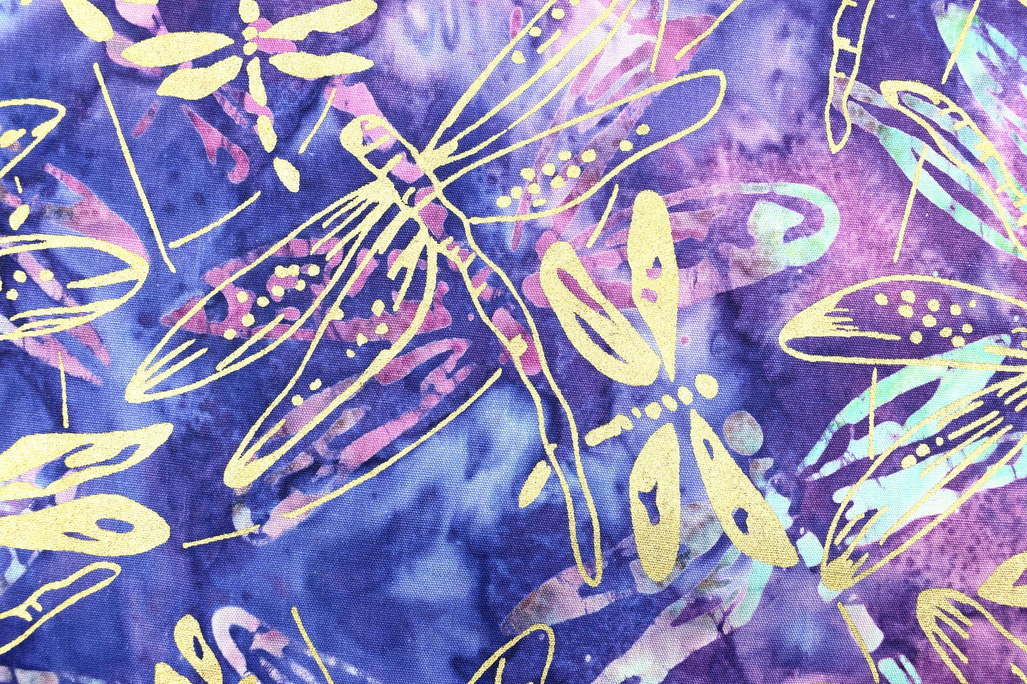 Dragonfly Metallic Batik, Tonga batiks, quilting fabric, mystic, purple Batik print - Price by the Half Metre The Quilt Sanctuary