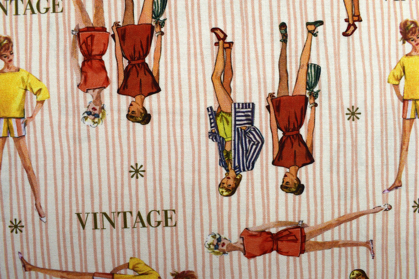 coastal stripes Fabric, Simplicity vintage fabrics, At the beach 1950's fashion, quilting fabric - Price by the Half Metre The Quilt Sanctuary