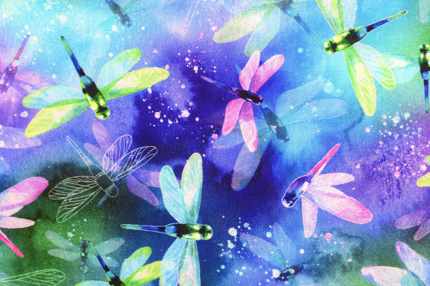 Dragonfly fabric, wadding with water lilies, Quilting fabric, cotton fabric, Hoffman fabrics - Price by the Half Metre The Quilt Sanctuary