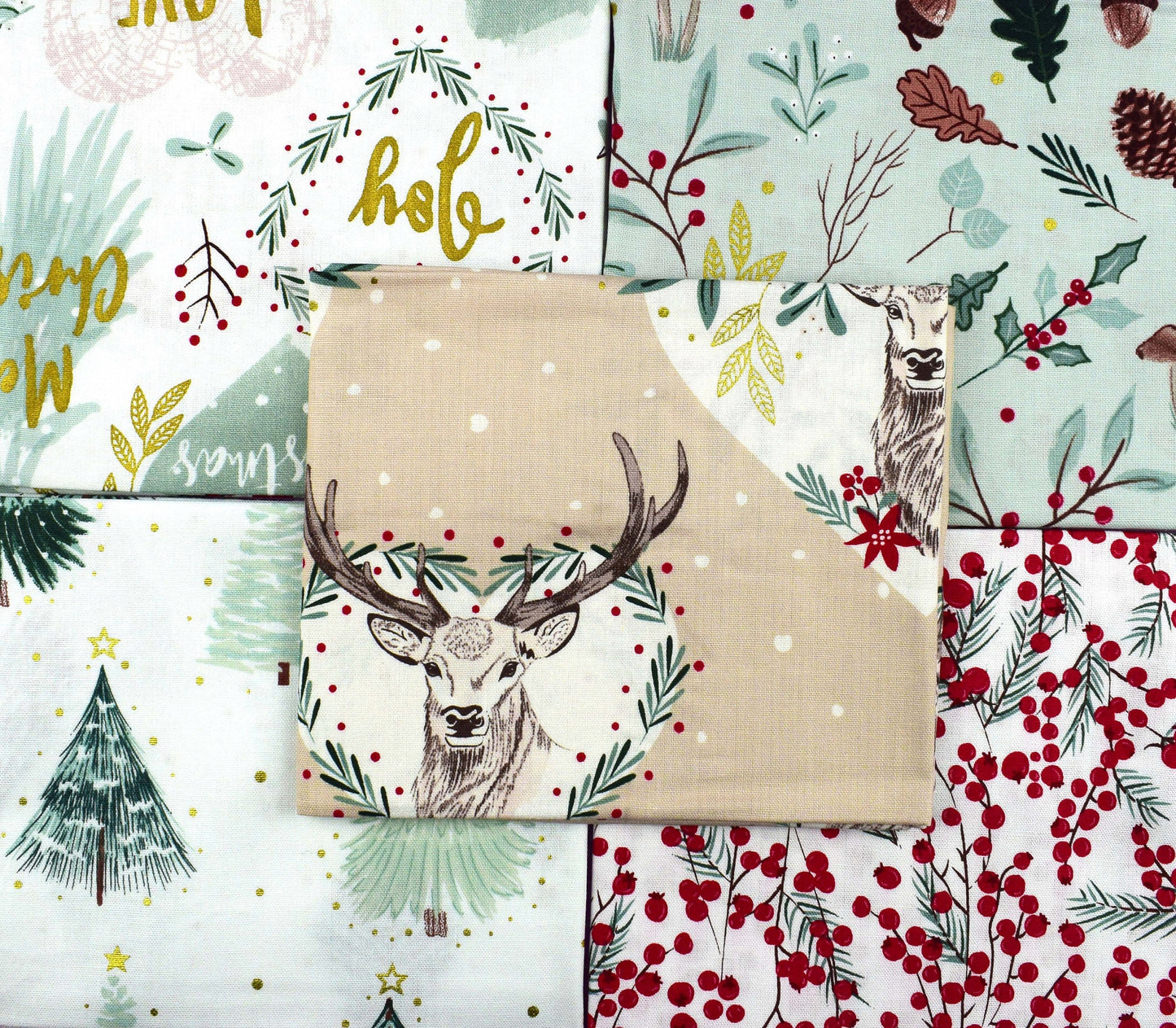 Forest Fabric fat Quarter Bundle, organic cotton, quilting fabric, foraging in the forest The Quilt Sanctuary