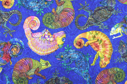 Chameleon fabric, Quilting fabric, lizard fabric, gecko fabric, price by the half metre The Quilt Sanctuary