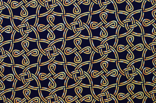 Black Celtic knot fabric, Quilting fabric, Pot O gold - Price by the Half Metre The Quilt Sanctuary