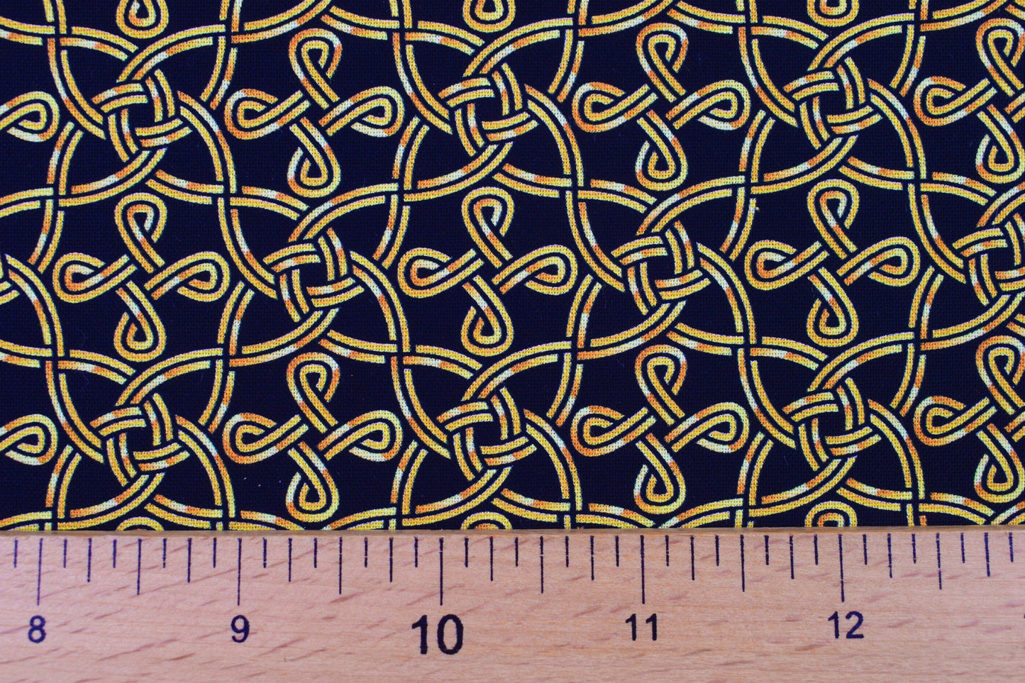 Black Celtic knot fabric, Quilting fabric, Pot O gold - Price by the Half Metre The Quilt Sanctuary