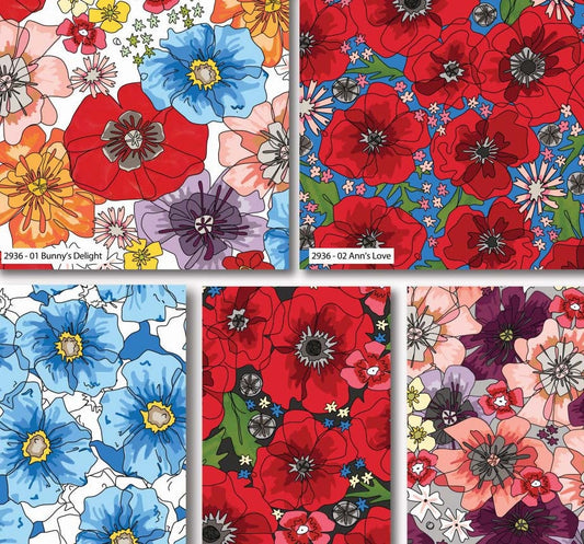 Field of Memories, The Crafty Lass, Organic Cotton Fat Quarters, quilting fabric The Quilt Sanctuary