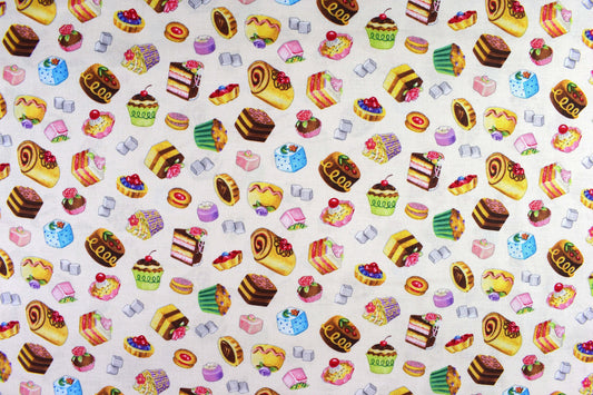 cake quilting fabric, baking fabric, Cotton Fabric, fancy tea - Price by the Half Metre The Quilt Sanctuary