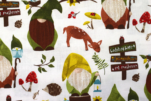 Gnome fabric, Quilting fabric, cotton fabric, you light my way Gnome - Price by the Half Metre The Quilt Sanctuary