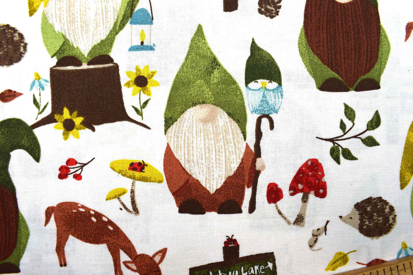 Gnome fabric, Quilting fabric, cotton fabric, you light my way Gnome - Price by the Half Metre The Quilt Sanctuary