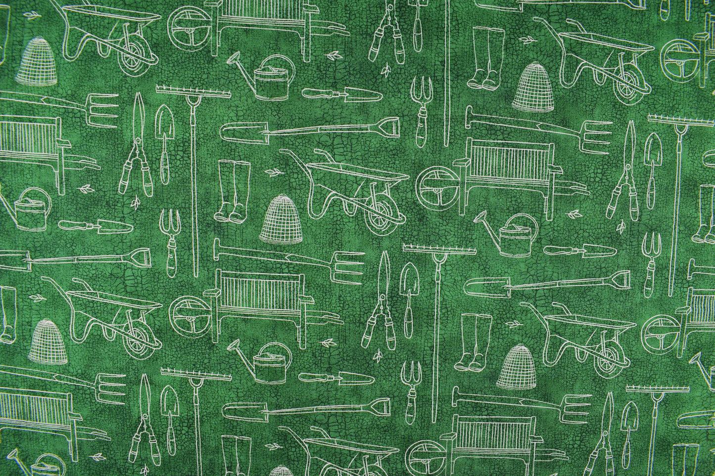 Green Gardening fabric, cottage Garden quilting fabric, cotton fabric - Price by the Half Metre The Quilt Sanctuary