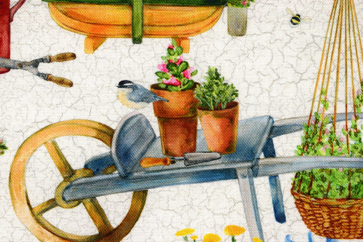 Gardening fabric, cottage Garden quilting fabric, cotton fabric - Price by the Half Metre The Quilt Sanctuary