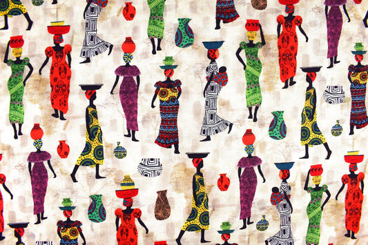 African fabric, African Women Quilting fabric, cotton fabric - Price by the Half Metre The Quilt Sanctuary