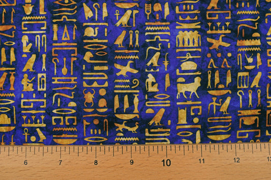 hieroglyphs Quilting fabric, cotton fabric, quilting treasures, Dan Morris, Pharaohs - Price by the Half Metre The Quilt Sanctuary