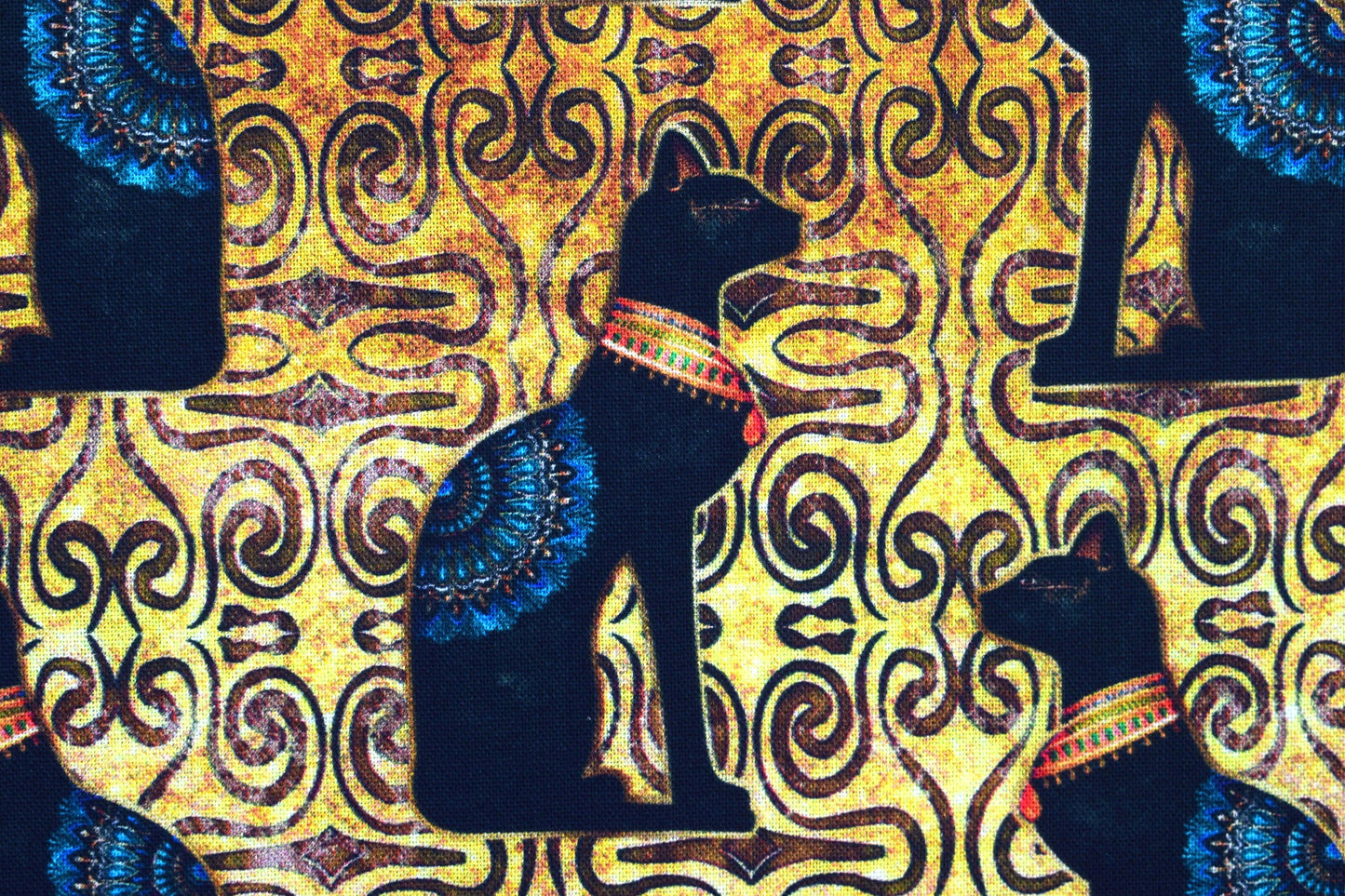 Egyptian Cat Quilting fabric, cotton fabric, quilting treasures, Dan Morris, Pharaohs - Price by the Half Metre The Quilt Sanctuary