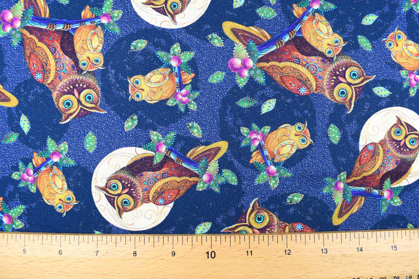 Owl Fabric, quilting fabric, opulent owls, owlets fabric Price by the Half Metre The Quilt Sanctuary