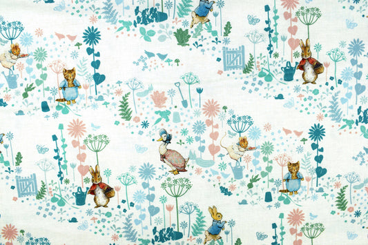 Jemima Puddleduck fabric, Peter Rabbit fabric, Organic Cotton Quilting Fabric, Beatrix Potter - Price by the Half Metre The Quilt Sanctuary
