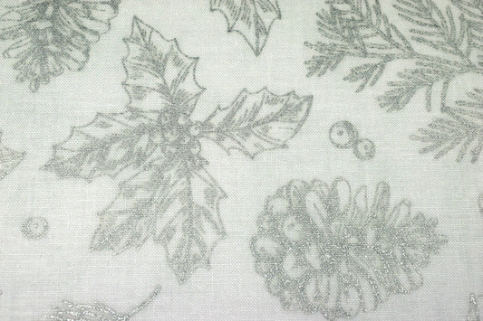 Christmas Glitter fabric, Quilting fabric, Pinecone fabric, Winterlude - Price by the Half Metre The Quilt Sanctuary