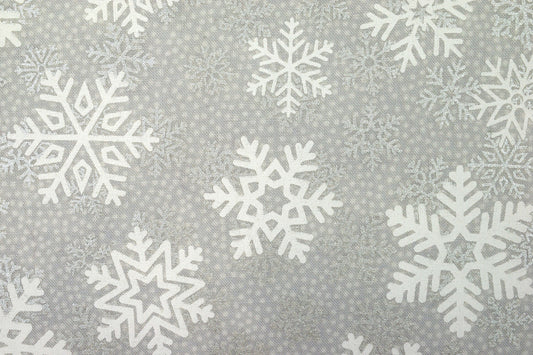 Silver Snowflake fabric, Quilting fabric, Winterlude - Price by the Half Metre The Quilt Sanctuary