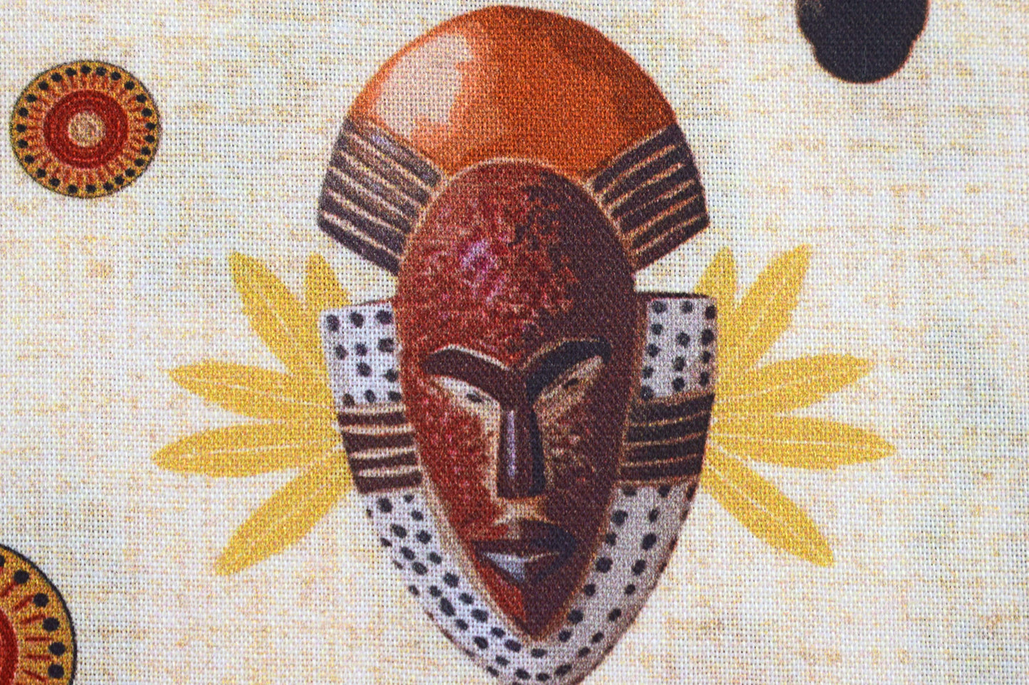 Tribal mask fabric, African Quilting fabric, cotton fabric - Price by the Half Metre The Quilt Sanctuary
