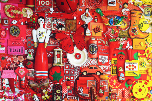 Rainbow collage quilting fabric, graduated colour collage board, cotton fabric Price by the Half Metre The Quilt Sanctuary