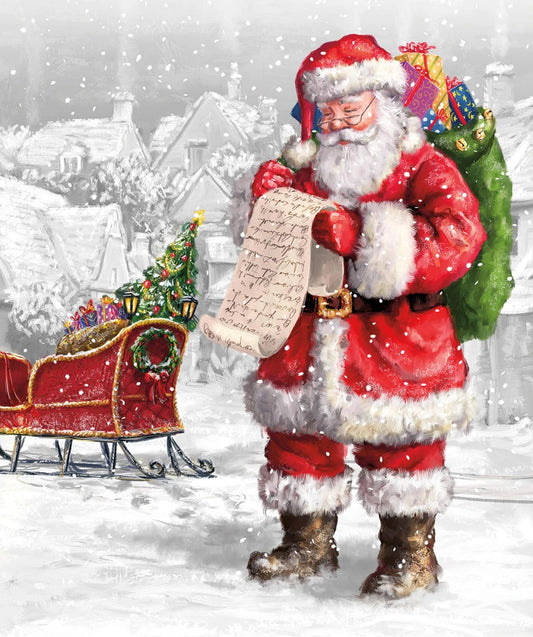 Christmas wishes fabric panel, Festive traditional cotton Quilting  panel
