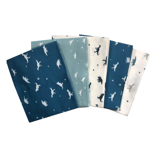 Small Dinosaur fat Quarter Bundle, Dinosaur quilting fabric