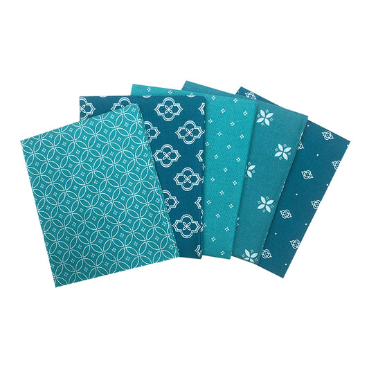 Teal fat Quarter Bundle, blender fabric, quilting fabric The Quilt Sanctuary