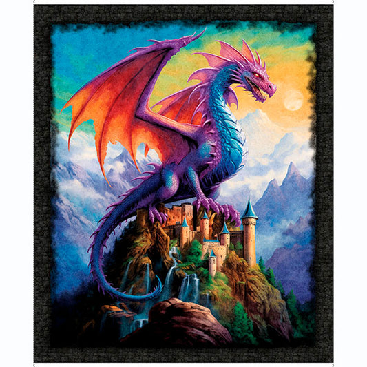 Dragon Song quilting panel, Cotton Dragon fabric
