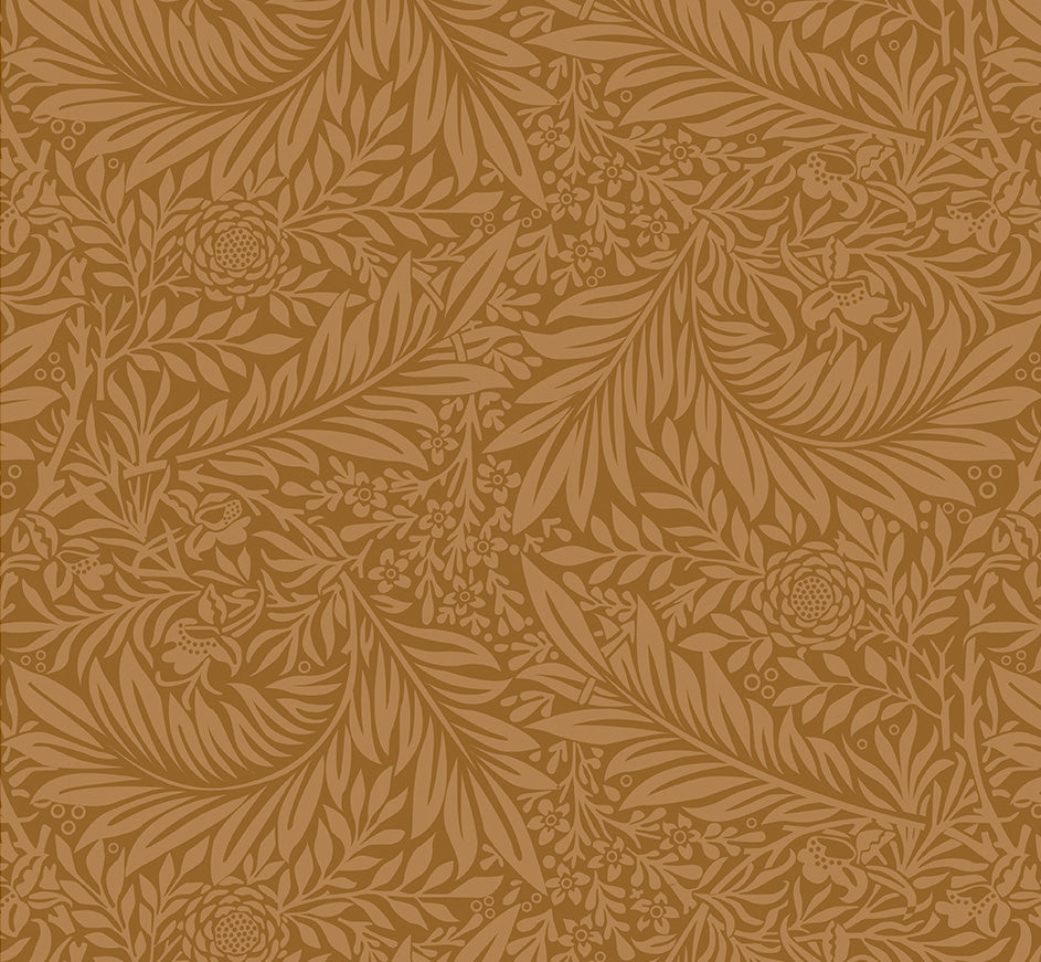 Gold William Morris Larkspur floral Quilting fabric, extra wide, cotton fabric -  Price by the Half Metre